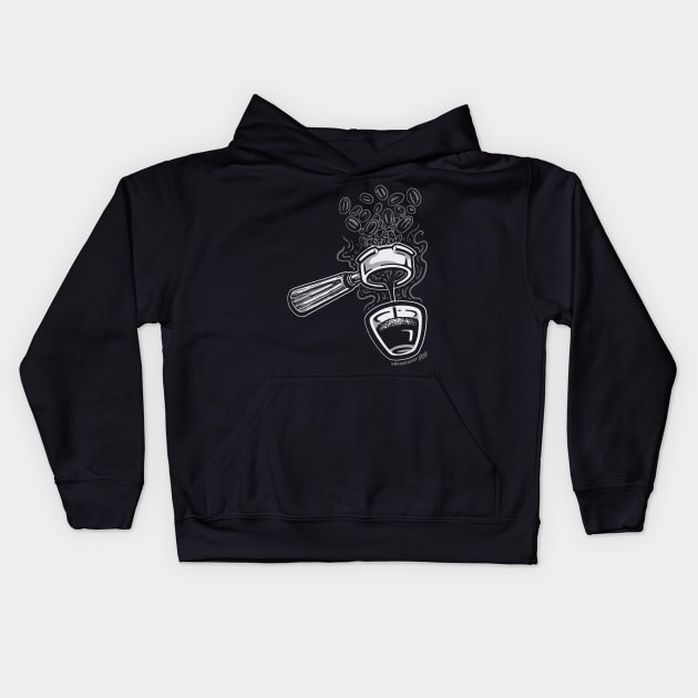 Not Going To Waste My Shot... of Espresso! (dark roast) Kids Hoodie by BradAlbright